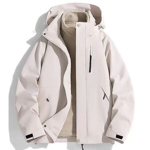 Men's Cream Hooded Jacket